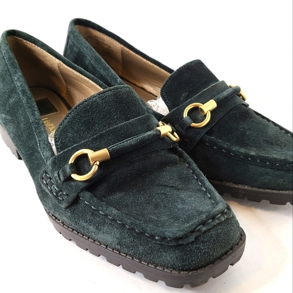 Liz Claiborne Green Suede Loafer sz 8 - Picture 3 of 14